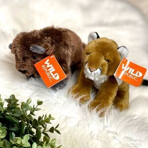 New Wild Republic Bison & Mountain Lion Plush 206